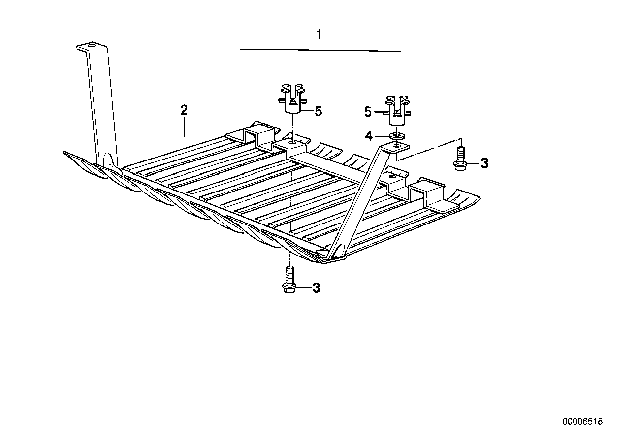 1989 BMW 750iL Front Aggregate Protective Plate Diagram