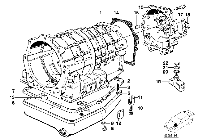 1985 BMW 735i Housing Parts / Lubrication System (ZF 4HP22/24) Diagram 2