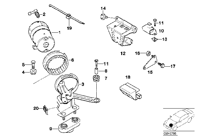 2002 BMW 330i DSC Compressor / Sensor / Mounting Parts Diagram
