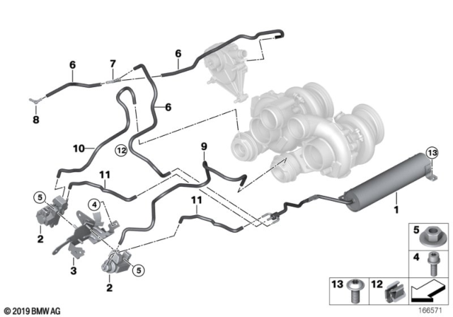 2010 BMW 550i Vacuum Control - Engine-Turbo Charger Diagram 1