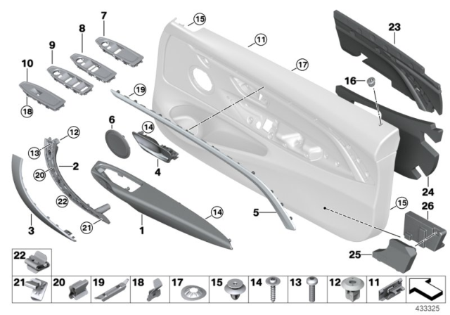 2014 BMW 428i Accent Strip, Front Right Diagram for 51417389532