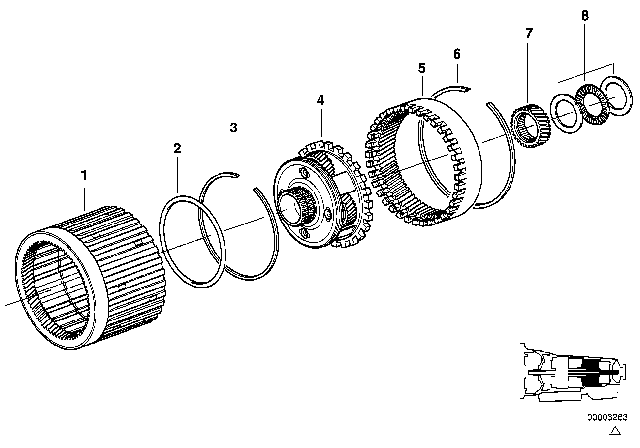 1995 BMW 740iL Ax Bearing Diagram for 24221421549