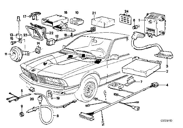 1984 BMW 633CSi On-Board Computer Diagram