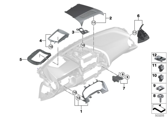 2020 BMW 840i Gran Coupe TRIM PIECE FOR HEAD-UP DISPL Diagram for 51459396260