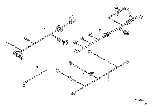1996 BMW 740iL Wiring Set For Hood With 2 Spray Nozzles Diagram for 61128362634