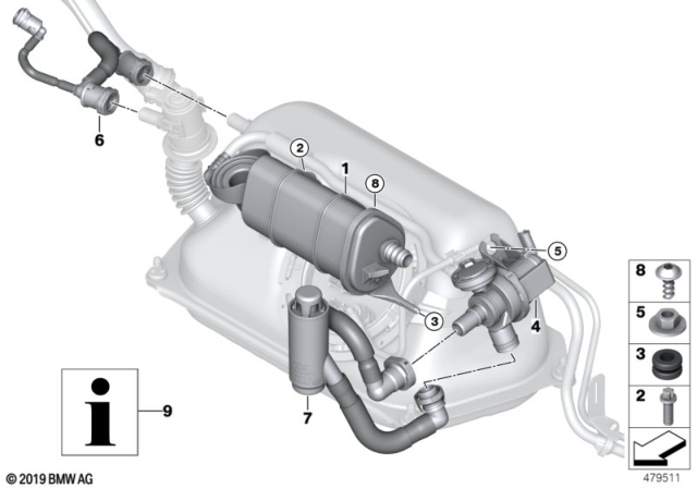2020 BMW i3 Vent Pipe Diagram for 16137303951