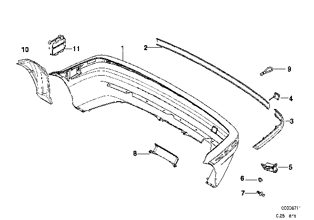 1999 BMW 318ti Breather Covering Rear Diagram for 64228390234
