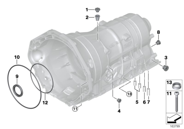 2011 BMW 335i Housing With Mounting Parts (GA6HP19Z) Diagram