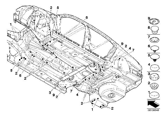 2007 BMW 530xi Sealing Cap/Plug Diagram 2