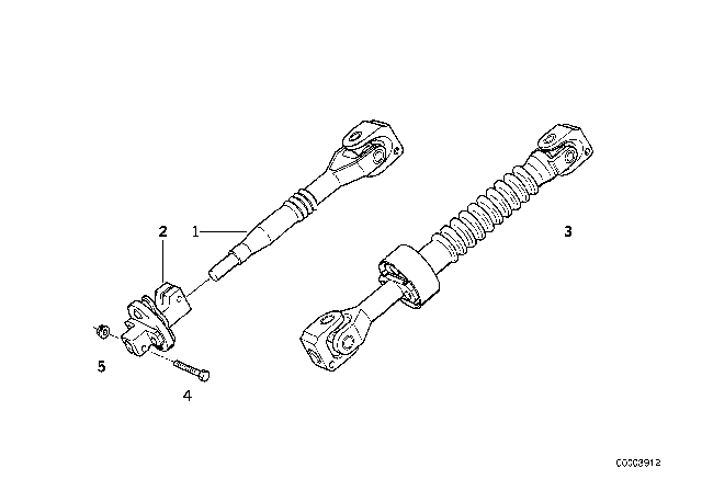 1999 BMW 323is Steering Column - Lower Joint Assy Diagram