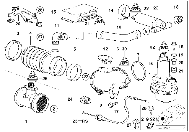 1995 BMW 840Ci Round Receptacle 2.5, Watertight Diagram for 61130007441
