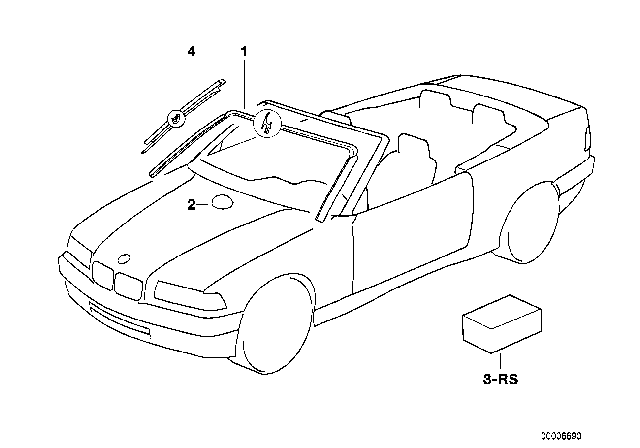 1997 BMW 318i Glazing, Mounting Parts Diagram