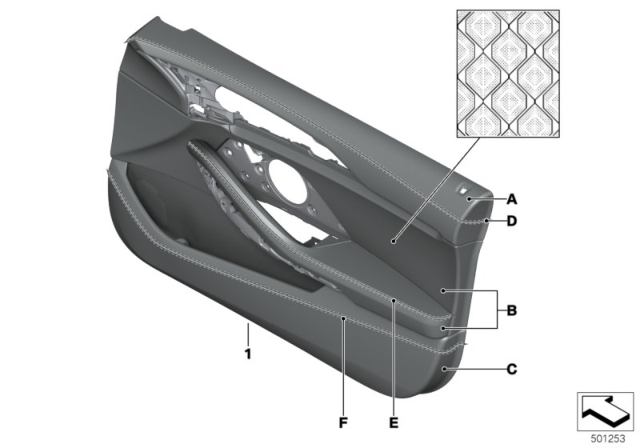 2020 BMW M8 Individual Door Trim Panel Diagram 2