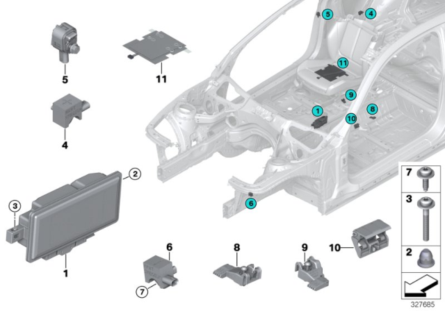 2018 BMW M3 Electric Parts, Airbag Diagram