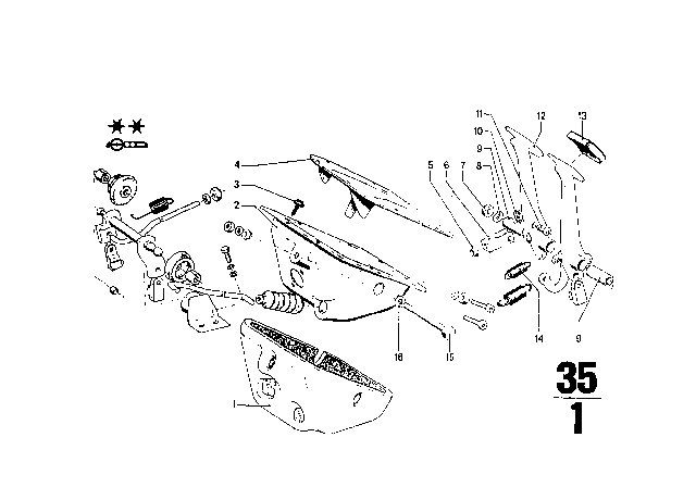 1971 BMW 2002 Pedals - Supporting Bracket Diagram 1