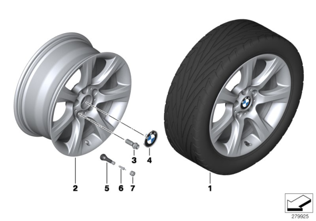 2013 BMW 328i xDrive BMW LA Wheel, Star Spoke Diagram 7