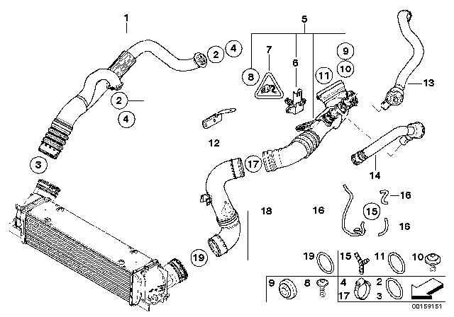 2008 BMW 335i Pipe, Recirculated Air Diagram for 11657556555