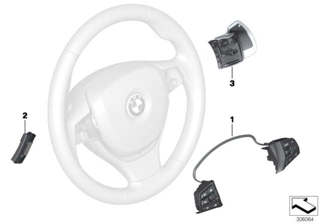 2013 BMW 535i Steering Wheel Electronic Control Diagram