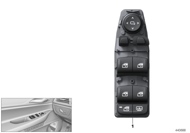 2020 BMW 740i xDrive Operating Unit, Switch Cluster, Door Diagram