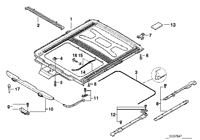 1995 BMW 750iL Drip Moulding Diagram for 54128214991