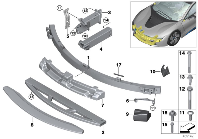 2020 BMW i8 Connecting Element Diagram for 51117339101