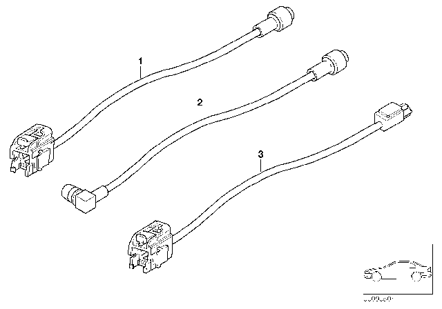 2001 BMW 540i Aerial Cable, Audio/Video Diagram for 61126916298