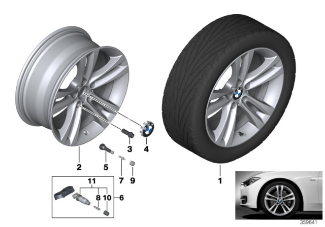 2017 BMW 340i BMW LA Wheel, Double Spoke Diagram 3