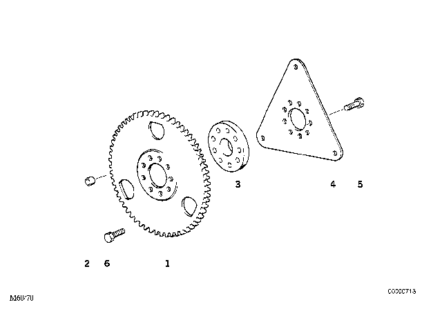 1993 BMW 740i Driving Plate Diagram for 24401421305