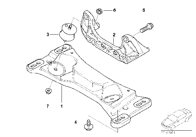 2006 BMW 325Ci Gearbox Mounting Diagram