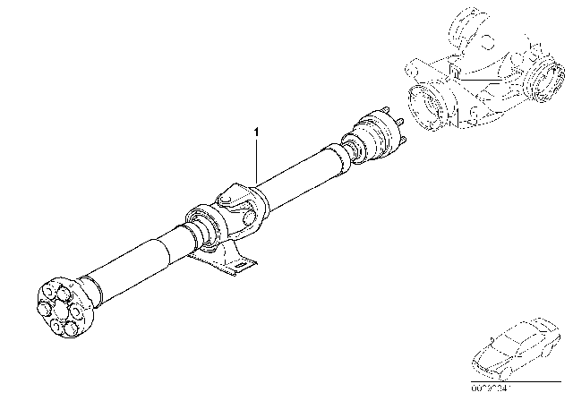 2004 BMW 545i Drive Shaft (Constant-Velocity Joint) Diagram