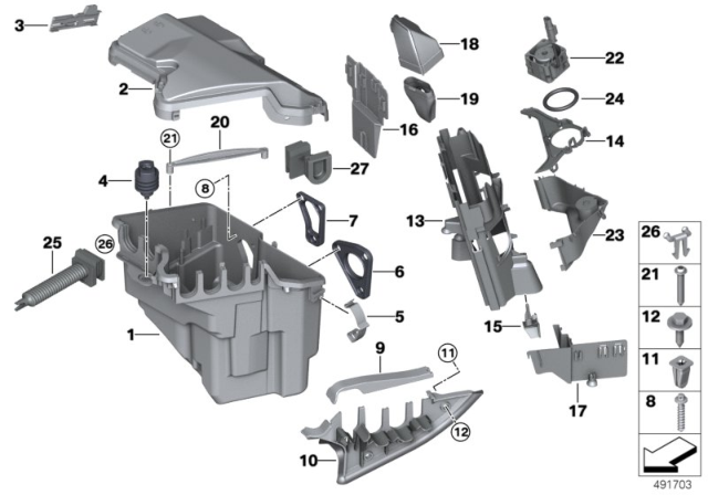 2011 BMW X5 Lock Lever Diagram for 12907528933