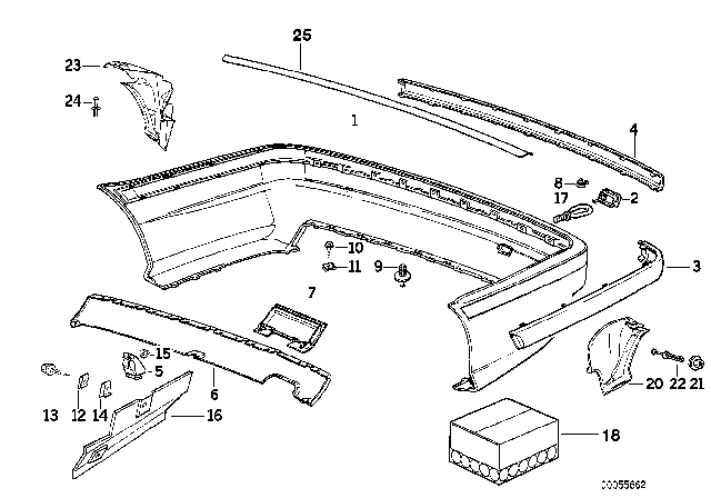 1996 BMW 328i Flap, Towing Eye Diagram for 51128119217