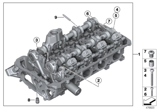 2014 BMW 750Li Cylinder Head & Attached Parts Diagram 1