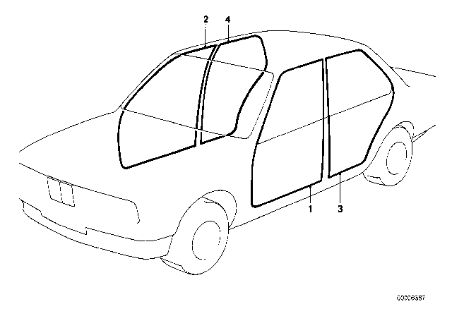 1991 BMW 325i Edge Protection Right Diagram for 51711876152