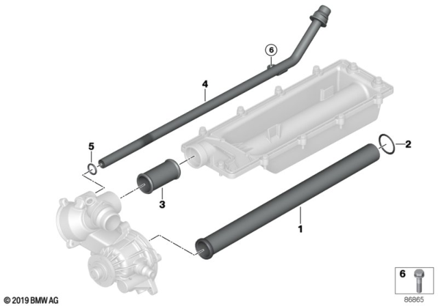 2007 BMW 550i Cooling System Pipe Diagram