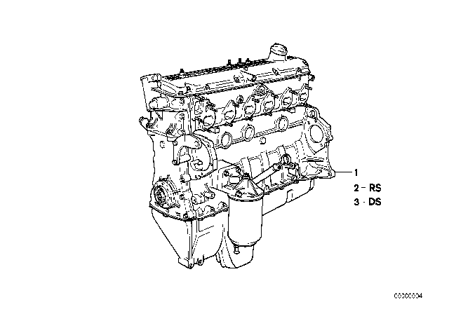 1986 BMW 535i Short Engine Diagram