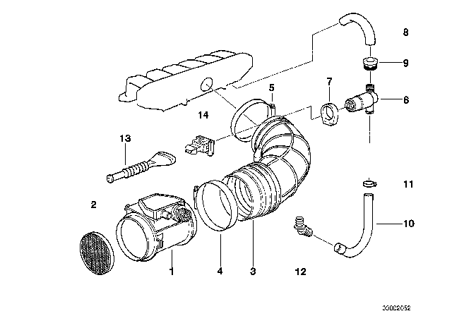 1991 BMW 525i Rubber Boot Diagram for 13541726634