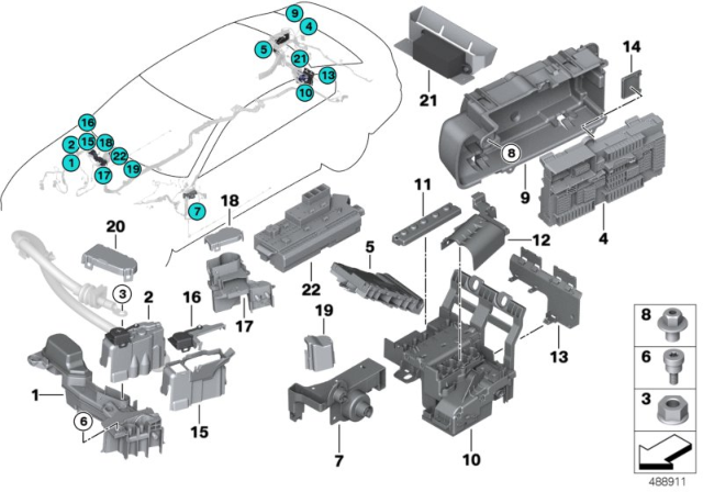 2019 BMW 540i Power Distribution Box Diagram 1