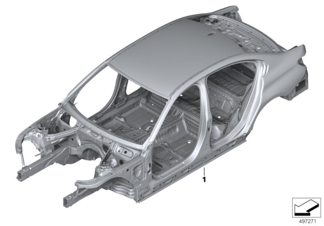 2020 BMW 330i xDrive BODY SKELETON WITHOUT CHASSI Diagram for 41007488009