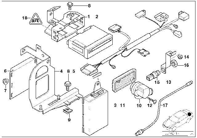 1997 BMW 528i Navigation System Control Module Diagram for 65908364421