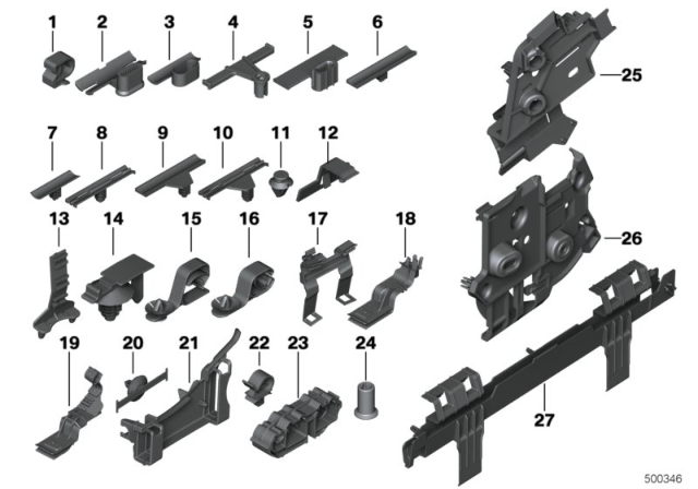 2013 BMW 650i Various Cable Holders Diagram