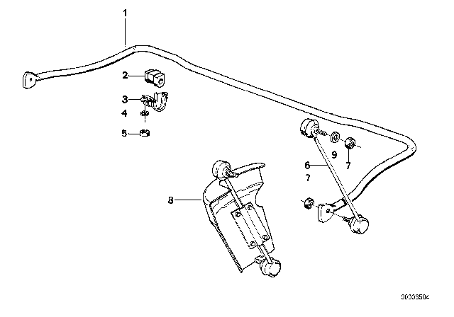 1992 BMW 735iL Stabilizer, Front Diagram for 31351133258