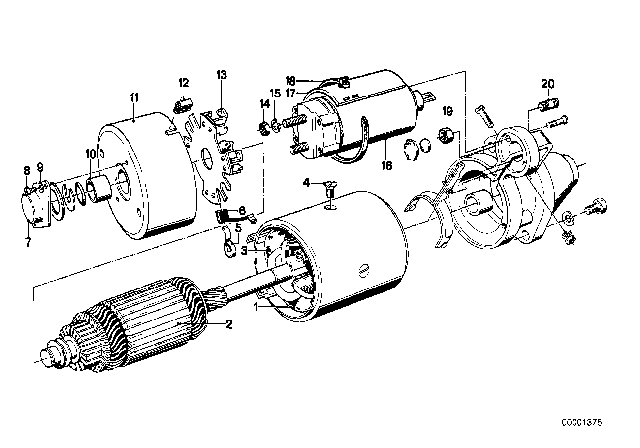 1979 BMW 528i Starter Parts Diagram 1