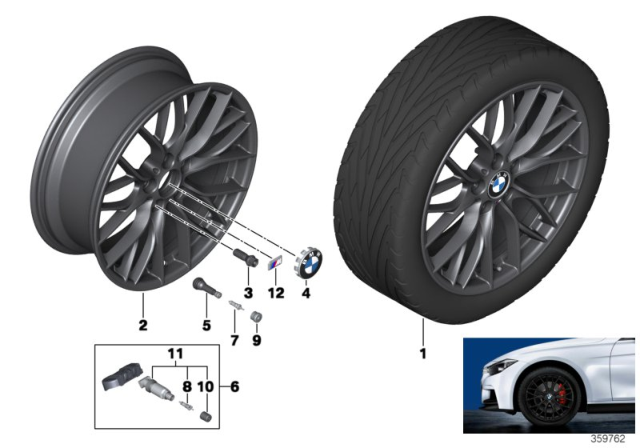 2016 BMW 340i BMW LA Wheel, M Double Spoke Diagram 1