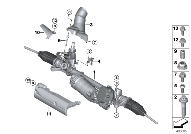 2019 BMW 330i STEERING GEAR, ELECTRIC Diagram for 32106897810
