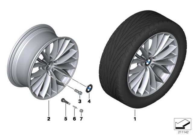 2010 BMW 335i BMW LA Wheel, V-Spoke Diagram 3