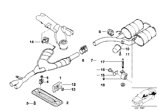 1999 BMW 528i Rubber Mounting Diagram for 18211723915
