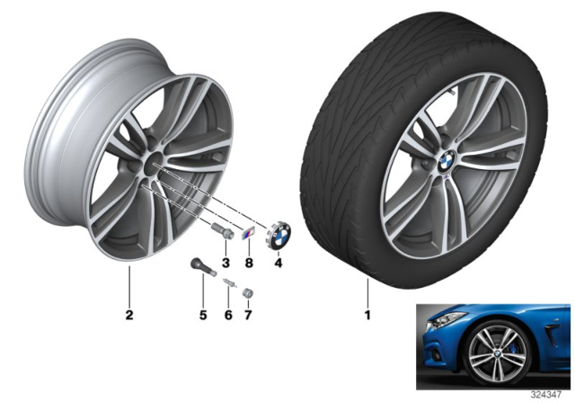 2015 BMW 320i BMW LA Wheel, M Double Spoke Diagram 10
