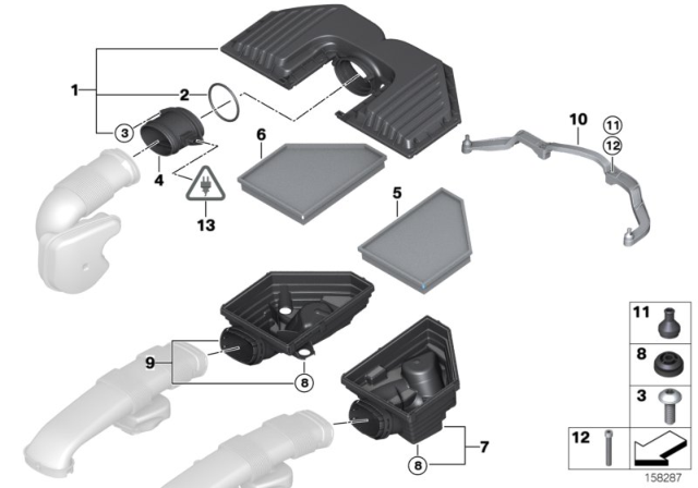 2007 BMW X5 Intake Silencer / Filter Cartridge Diagram