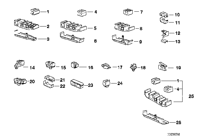 1998 BMW 740i Tubing Support Diagram